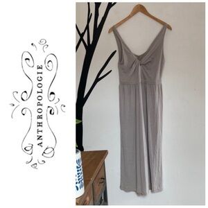 NWT Anthropologie Anama taupe twist front capri romper, M